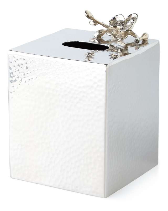 White Orchid Tissue Box Cover